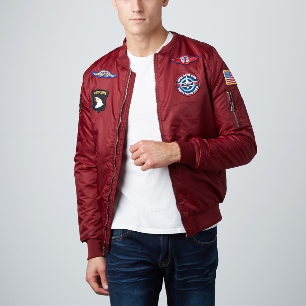 XRAY Men’s Size Small Patched Flight Bomber Jacket